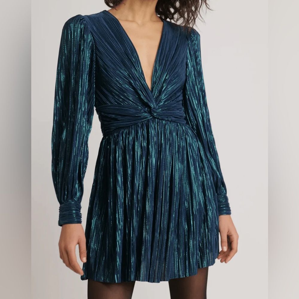 Sabina Musayev Adi Dress Metallic Green sz small - Picture 3 of 4